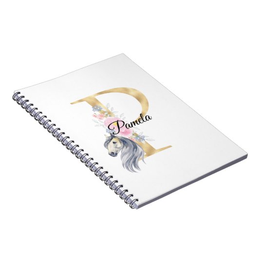 P-Buchstaben personalisierte Bezeichnung Monogramm Notizblock (Rechte Seite)