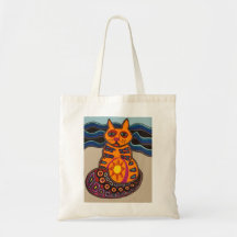 P-Cat-So auf der Strandkatze Tote Tasche Folklorek