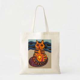P-Cat-So auf der Strandkatze Tote Tasche Folklorek