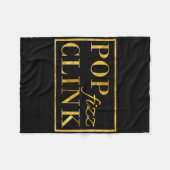 P Clink Fizz Drink Happy New Year New Years Eve Fleecedecke (Vorderseite (Horizontal))