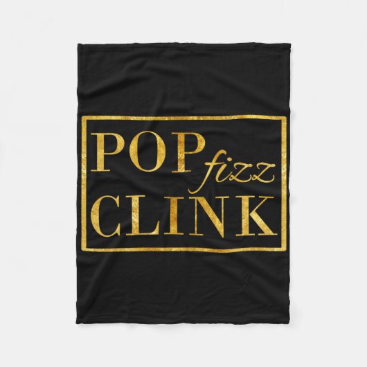 P Clink Fizz Drink Happy New Year New Years Eve Fleecedecke (Vorderseite)