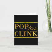 P Clink Fizz Drink Happy New Year New Years Eve Karte (Vorderseite)