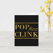 P Clink Fizz Drink Happy New Year New Years Eve Karte (Gelbe Blume)