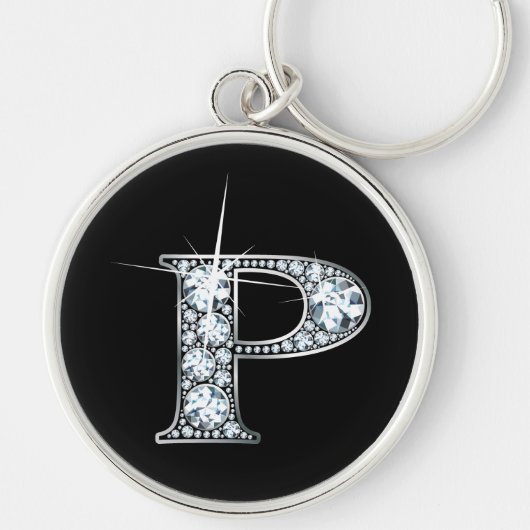 "P" Diamant Bling Schlüsselanhänger (Vorne)