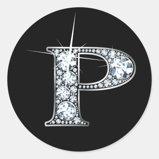 "P" Diamant Bling Sticker (Vorderseite)