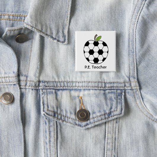 P.E. Lehrer-Fußball Apple knöpfen Button (Beispiel)