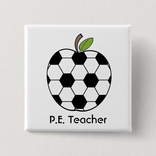 P.E. Lehrer-Fußball Apple knöpfen Button (Vorderseite)