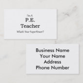 P.E. Lehrer Visitenkarte (Vorne/Hinten)