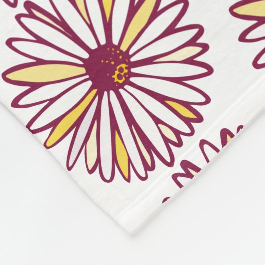 P.E.O. Gesamtdruck von Marguerite Daisy Fleecedecke (Ecke)