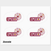 P.E.O. OVALER AUFKLEBER (Blatt)