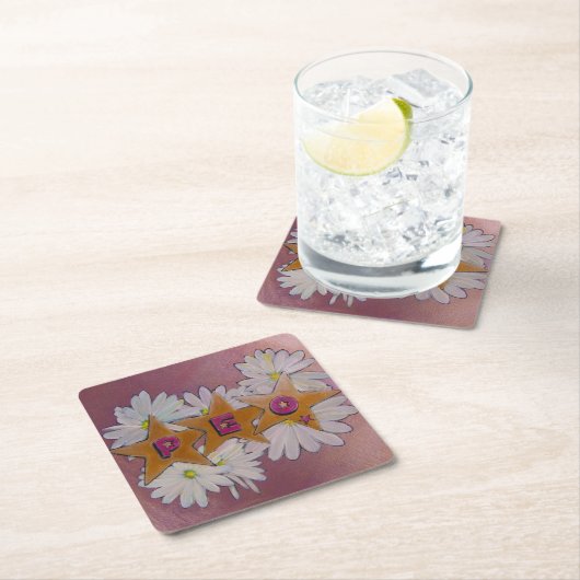 P.E.O. Sisterhood Rechteckiger Pappuntersetzer (Vor Ort)