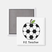 P.E. Teacher Soccer Ball Apple Magnet (Vorderseite/Rückseite)