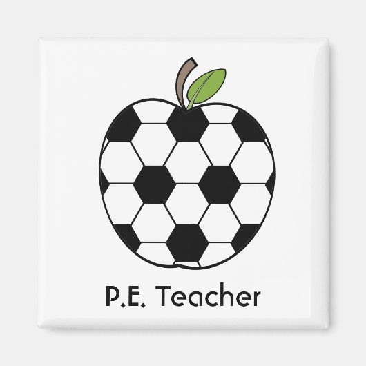 P.E. Teacher Soccer Ball Apple Magnet (Vorne)