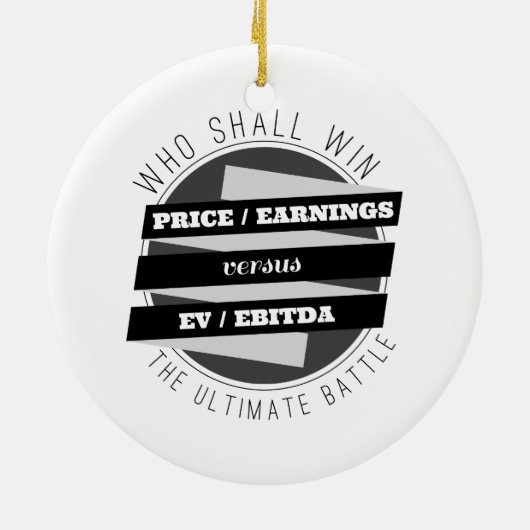 P/E Verhältnis gegen EV/EBITDA Verhältnis Keramikornament (Hinten)