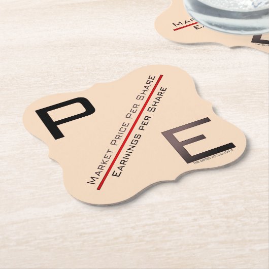 ‚P/E-Verhältnis‘ Untersetzer (angewinkelt)