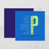 P Erste Sammlung Bar Mitzvah Einladung (Vorne/Hinten)