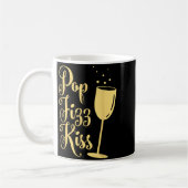 P Fizz Kiss Funny New Years Eve Wine Champagne  Kaffeetasse (Links)