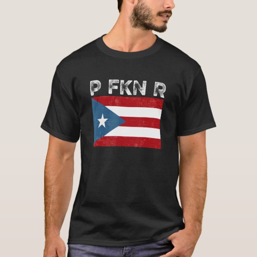 P Fkn R Puerto Rico Fan Meme Urban Slang Spanisch T-Shirt (Vorderseite)