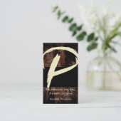P Flame Monogram Business Card Visitenkarte (Stehend Vorderseite)