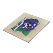 P für Pansy Blume Floral Monogramm Fliese (Seite)