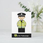 P für Policeman Postcard Postkarte (Stehend Vorderseite)