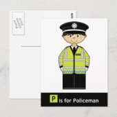 P für Policeman Postcard Postkarte (Vorne/Hinten)