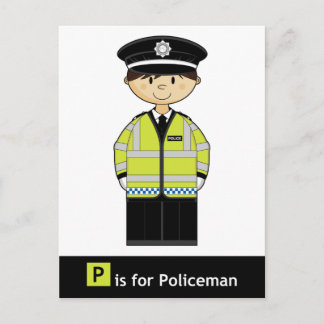 P für Policeman Postcard Postkarte