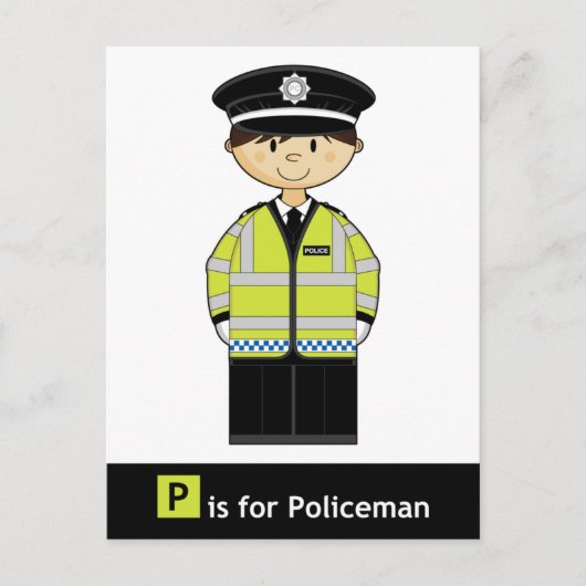 P für Policeman Postcard Postkarte (Vorderseite)