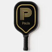 P Gold Initial Pickleball Paddle (Rückseite)