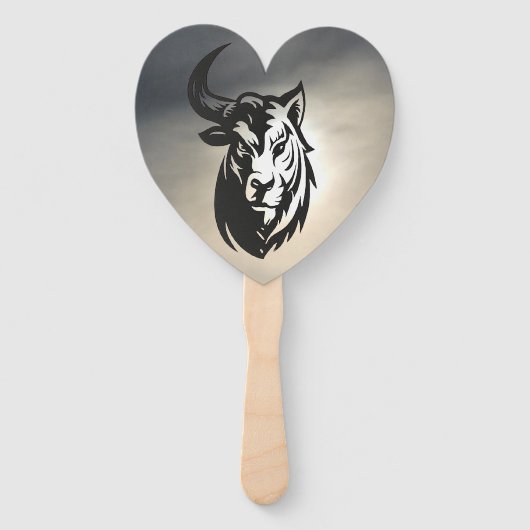 P halb Bulle halb Tiger Fächer (Vorderseite)