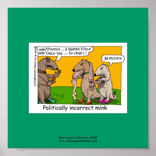 P.I. Mink (Human Stole) Cartoon Gerahmt Print Poster (Vorne)