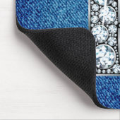 P-Imitate -"Diamant Bling" auf Denim Mousepad (Ecke)