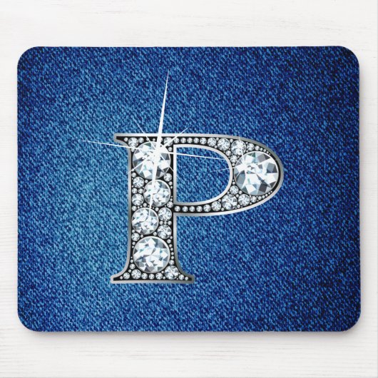 P-Imitate -"Diamant Bling" auf Denim Mousepad (Vorne)