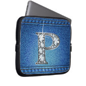 P Imitate "Diamond" Denim Stitching Electronics Ba Laptopschutzhülle (Vorne Rechts)
