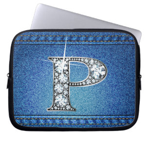 P Imitate "Diamond" Denim Stitching Electronics Ba Laptopschutzhülle