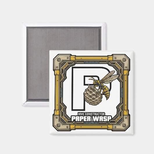 P is for Paper Wasp – GTA Style ABC Learning Magnet (Vorderseite/Rückseite)