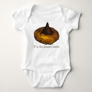 P is for Peanut Butter Cooket Alphabet Letter P Baby Strampler