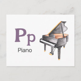 P is for Piano - Alphabet Flash Card Postkarte