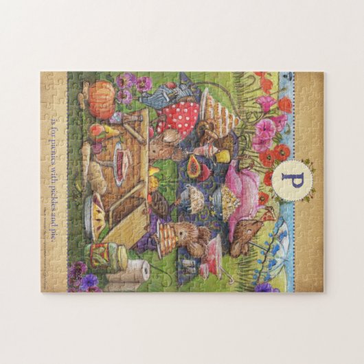 P is for Picnics Niedlich Mouse Alphabet Puzzle (Horizontal)