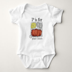 P is for Plate Lunch Macaroni Salad Hawaiian Food Baby Strampler