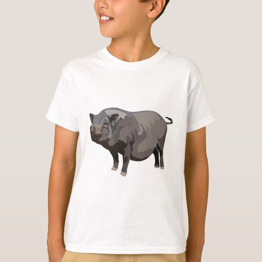 P is for Pot Bellied Pig.Pot-Bellied Pig Illustrat T-Shirt (Vorderseite)