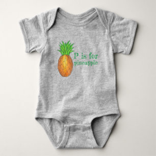 P ist für Ananas Tropical Island Ananas Frucht Baby Strampler