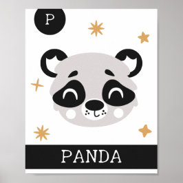 P ist für Panda, Kinderzimmer, Schlafzimmer, Kinde Poster