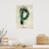 P ist für Peacock Poster (Küche)