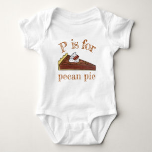 P ist für Pecan Pie Southern Food Slice Dessert Baby Strampler