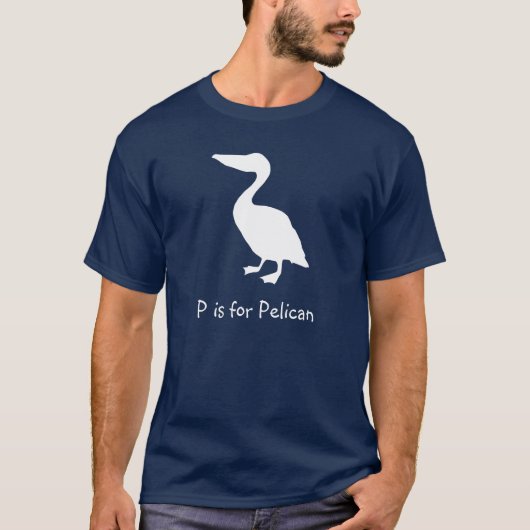 P ist für Pelican White Silhouette T-Shirt (Vorderseite)