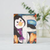 P ist für Penguin Postkarte (Stehend Vorderseite)