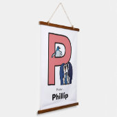 P ist für... personalisiert wandteppich mit holzrahmen (Gewinkelt)