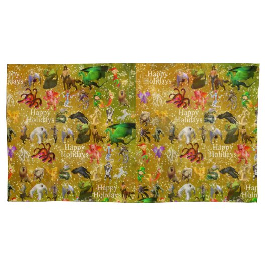 P ist für Phoenix Christmas Pillow Case(Gold) Kissenbezug (Vorderseite)