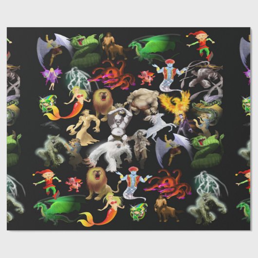 P ist für Phoenix Wrapping Paper (Black) Geschenkpapier (Flach)